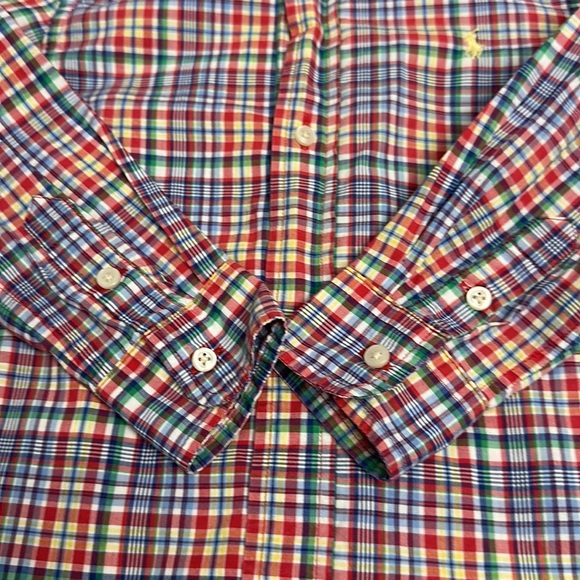 Ralph Lauren Polo Child's BoyLS Shirt Plaid Multi Color Gold Horse size 3T - Picture 4 of 14